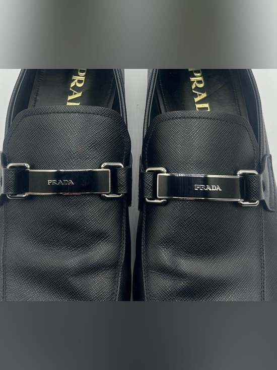 PRADA Saffiano Logo Loafers Shoes in Black Men's 9.5, #2DC135